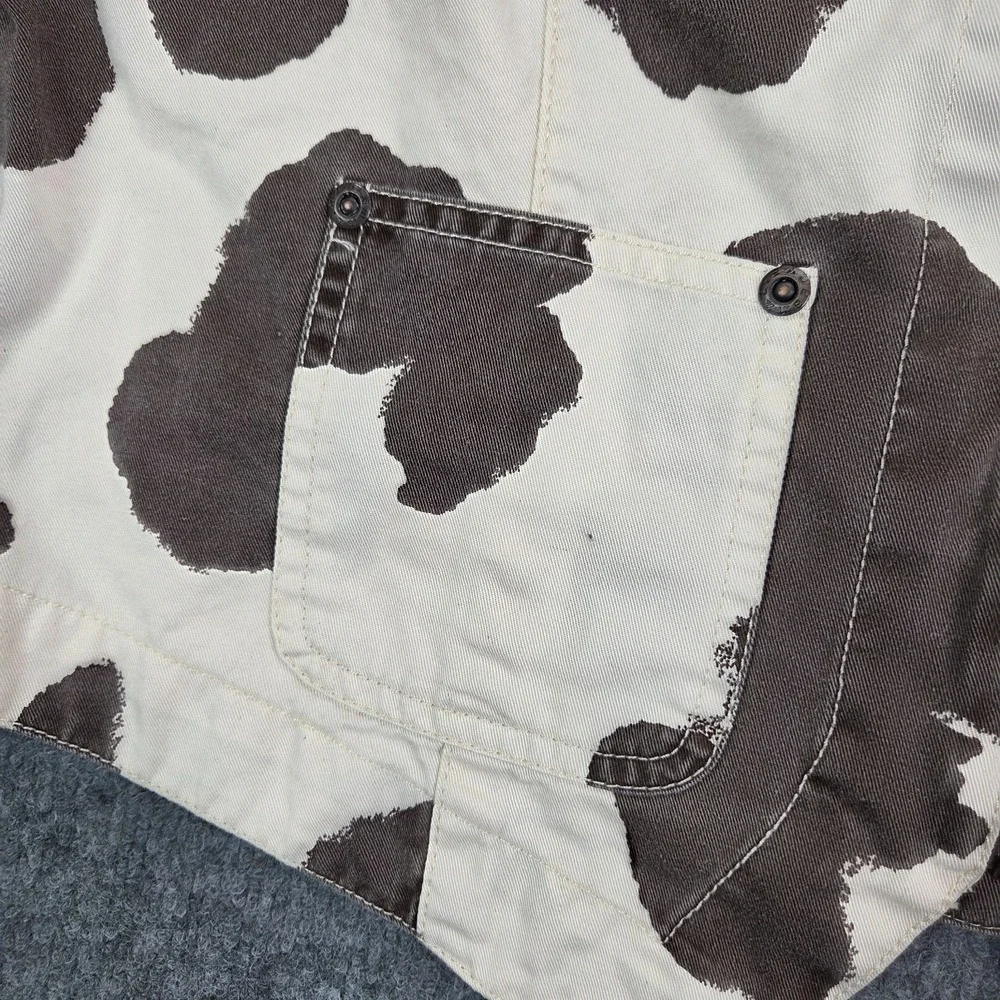 Vtg Liz Wear Cow‎ Print Zip Vest Cowgirl Western Rodeo Zip Up Y2K Pockets Medium - Picture 3 of 10